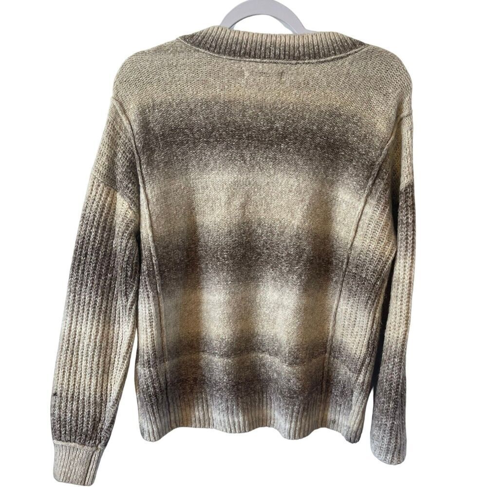 SO Women's Sweater Ombre Vneck Knit S Beige Cream Soft warm cable knit fall - Picture 2 of 7